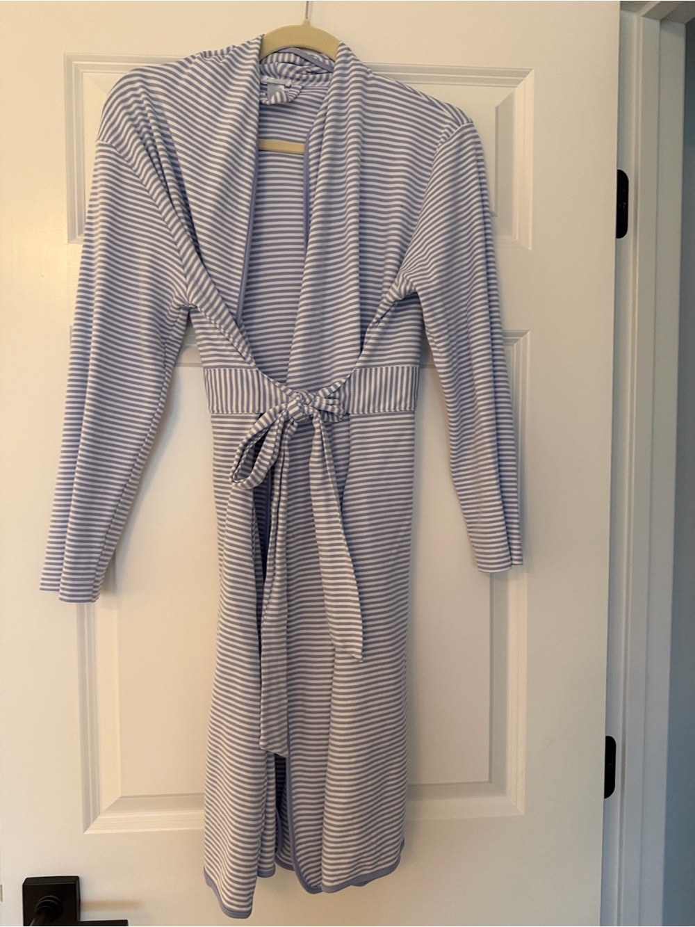 Women's Striped Wrap Robe - Blue & White